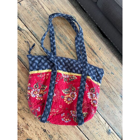 Quilted Keepers red blue quilted purse - Picture 1 of 6